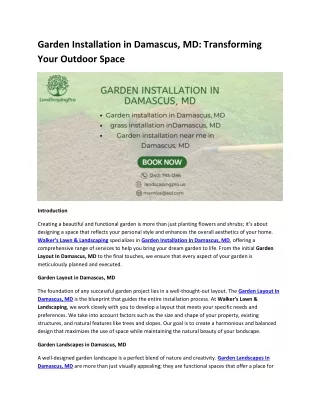 Garden Installation in Damascus, MD Transforming Your Outdoor Space
