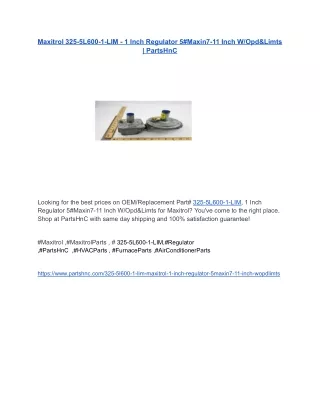 Maxitrol 325-5L600-1-LIM - 1 Inch Regulator  _ PartsHnC