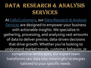 Data  Research & Analysis Services