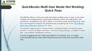 Step-by-Step guide to fixing QuickBooks Multi-User Mode Not Working