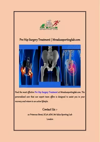 Pre Hip Surgery Treatment  Mrsalussportinglab com