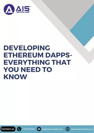 Developing Ethereum DApps- Everything That You Need to Know