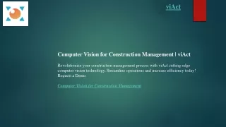 Computer Vision for Construction Management  viAct