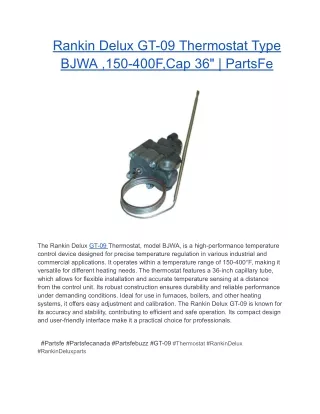 Rankin Delux GT-09 Thermostat Type BJWA ,150-400F,Cap 36_ _ PartsFe