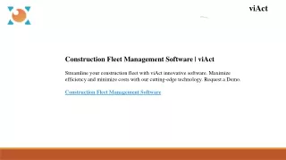 Construction Fleet Management Software  viAct