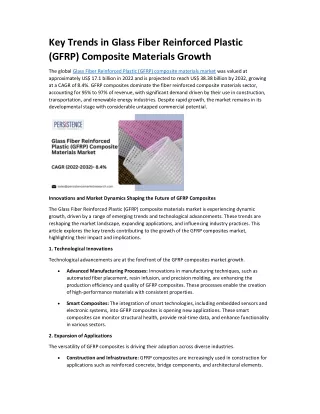 Glass Fiber Reinforced Plastic (GFRP) Composite Materials