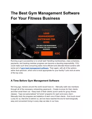 The Best Gym Management Software For Your Fitness Business