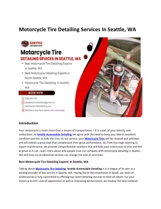 Motorcycle Tire Detailing Services in Seattle