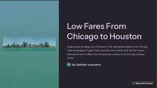 Low Fares From Chicago to Houston