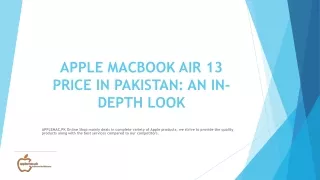 Apple MacBook Air 13 Price in Pakistan An In-Depth Look