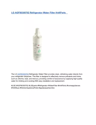 LG AGF80300702 Refrigerator Water Filter HnKParts