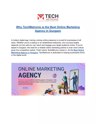 TechMetronix- Best Online Marketing Agency in Gurgaon