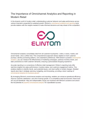 The Importance of Omnichannel Analytics and Reporting in Modern Retail