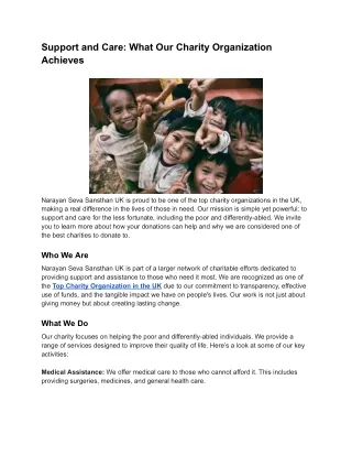 Support and Care_ What Our Charity Organization Achieves