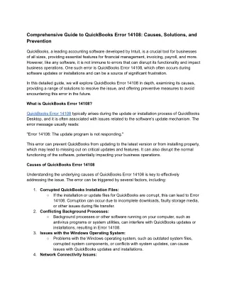 Comprehensive Guide to QuickBooks Error 14108_ Causes, Solutions, and Prevention