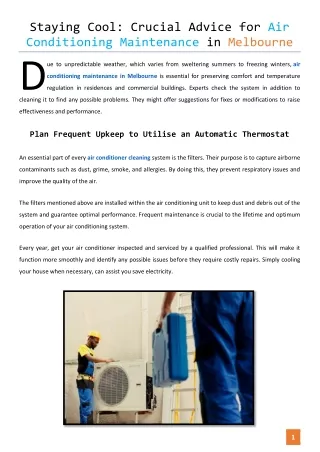 Staying Cool Crucial Advice For Air Conditioning Maintenance in Melbourne
