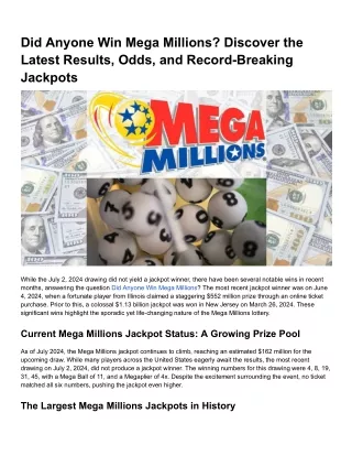 Did Anyone Win Mega Millions