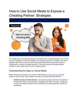 How to Use Social Media to Expose a Cheating Partner_ Strategies