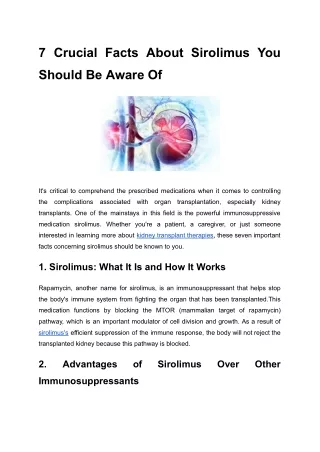 pdf 7 Crucial Facts About Sirolimus You Should Be Aware Of