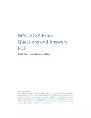GIAC GCSA Exam Questions and Answers
