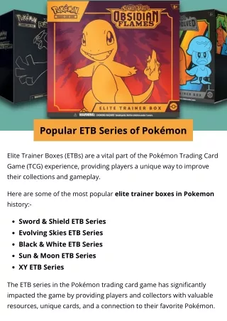 Popular ETB Series of Pokémon