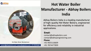 Hot Water Boiler Manufacturer - Abhay Boilers India