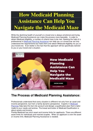 Experts in Medicaid Planning Assistance for Attorneys Help Take This Fact Into Account and to Your Needs and Wishes