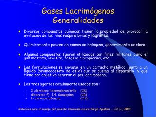 Gases Lacrimógenos Generalidades