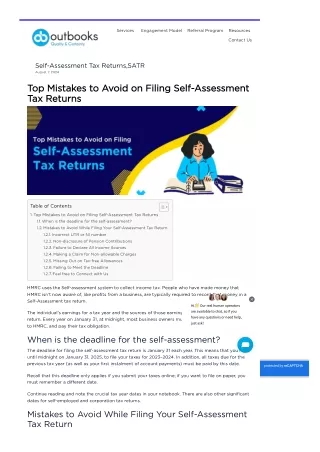 Self-Assessment Tax Returns: Avoid These Costly Errors