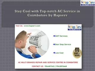 Stay Cool with Top-notch AC Service in Coimbatore by Hapserv