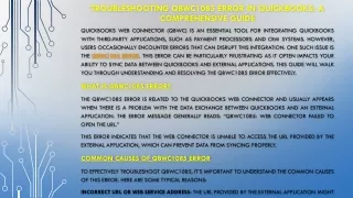 Resolving QBWC1085 Error in QuickBooks