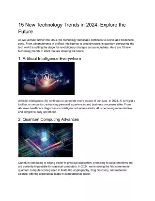 15 New Technology Trends in 2024 Explore the Future