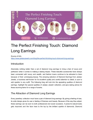 The Perfect Finishing Touch_ Diamond Long Earrings