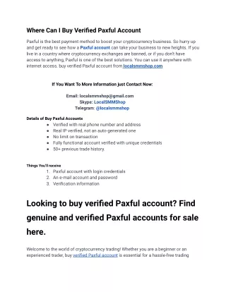 Best Site Buy Verified Paxful Account in 2024