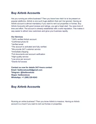 Buy Airbnb Accounts 2024
