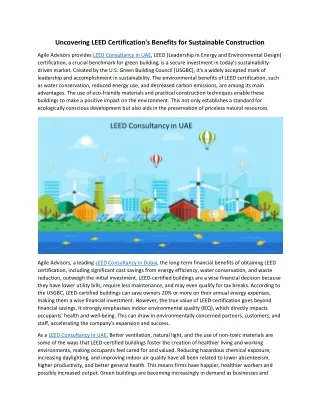 Uncovering LEED Certification's Benefits for Sustainable Construction