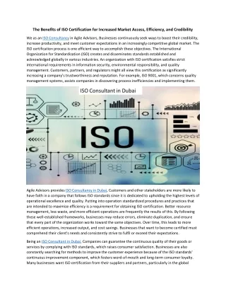 The Benefits of ISO Certification for Increased Market Access
