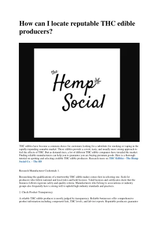 The HS - Browse our collection of edibles