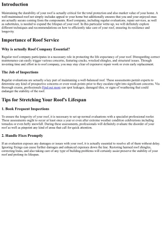 Just how to Stretch the Life-span of Your Roof