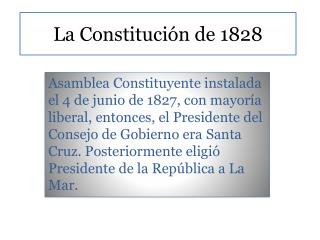 La Constitución de 1828