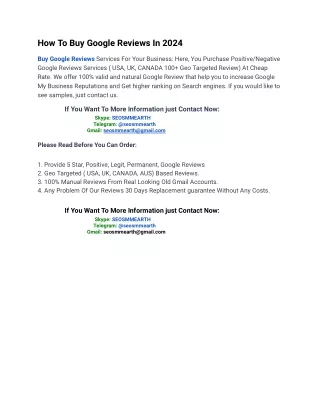 Best Site Buy Google Reviews in 2024