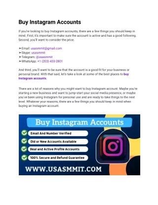 Buy Instagram Accounts
