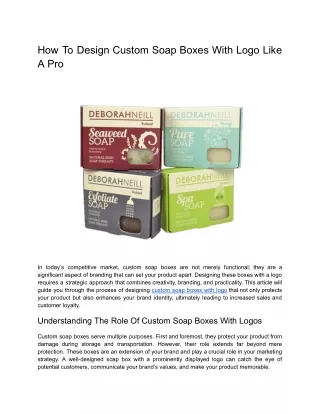 How to Design Custom Soap Boxes with Logo Like a Pro