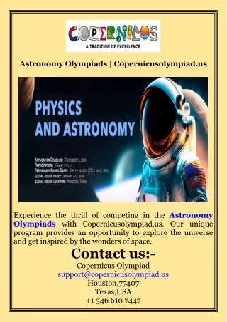 Astronomy Olympiads  Copernicusolympiad.us