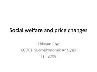 Social welfare and price changes