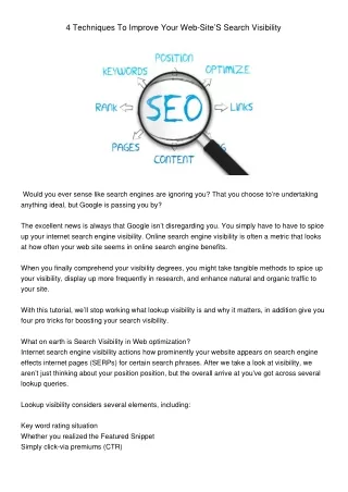 TechniquesToImproveYourWeb-SiteSSearchVisibility