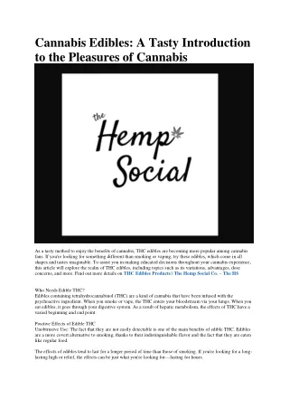 The HS - Browse our collection of edibles