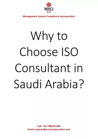 Why to Choose ISO Consultant in Saudi Arabia