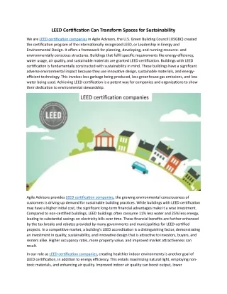 LEED Certification Can Transform Spaces for Sustainability