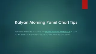 Kalyan Morning Panel Chart Tips